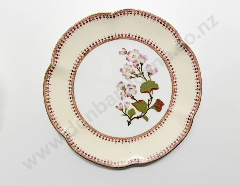 Four Late C19th Royal Worcester Hand Painted Floral Dessert Plates Image 1++