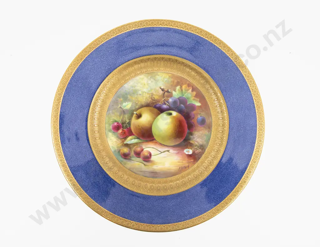 Wedgwood Plated Hand Painted with Fruits Signed A Hollond 27cm Dia Image 1++