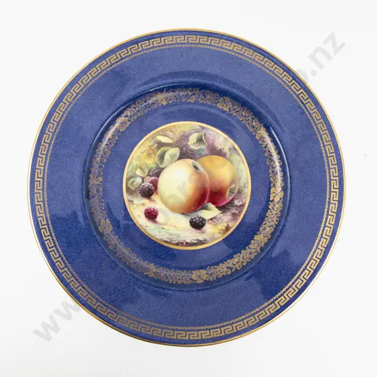 Wedgwood Plate Hand Painted with Fruits Signed A Hollond 27cm Dia