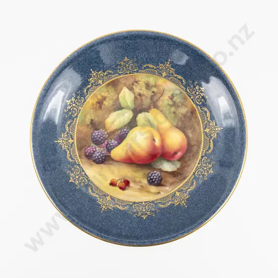 Royal Worcester Plate Hand Painted with Fruits Signed Price 23.5cm Dia