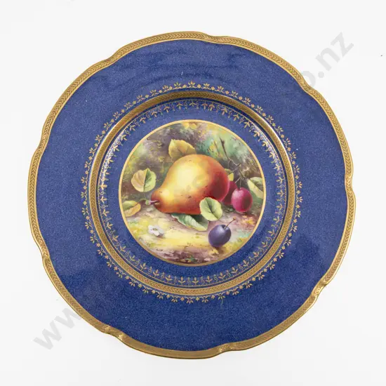 Wedgwood Plate Hand Painted with Fruits Signed A Hollond 23cm Dia