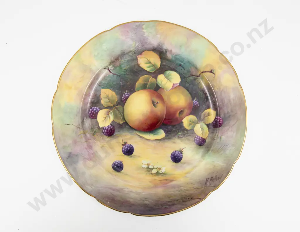 Paragon Plate Hand Painted with Fruits Signed A Hollond 27cm Dia Image 1++
