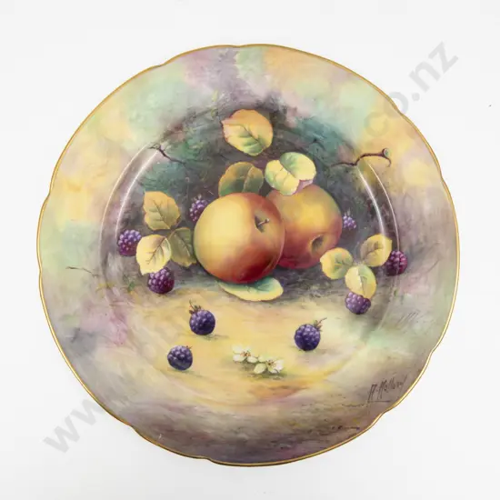 Paragon Plate Hand Painted with Fruits Signed A Hollond 27cm Dia