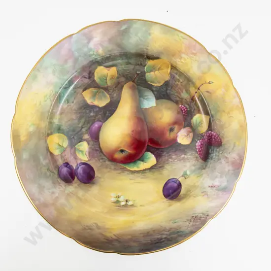 Paragon Plate Hand Painted with Fruits Signed A Hollond 27cm Dia