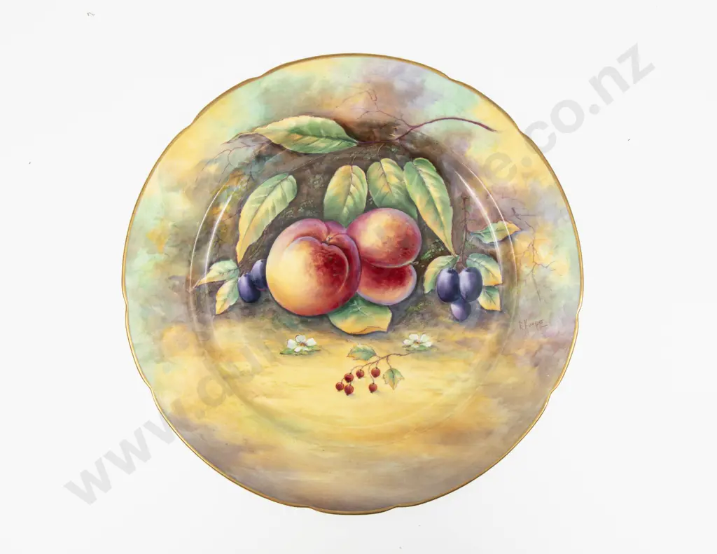 Paragon Plate Hand Painted with Fruits Signed A Hollond 27cm Dia Image 1++