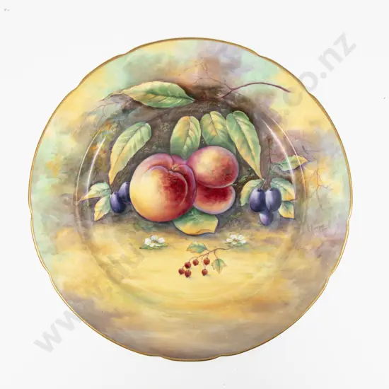 Paragon Plate Hand Painted with Fruits Signed A Hollond 27cm Dia