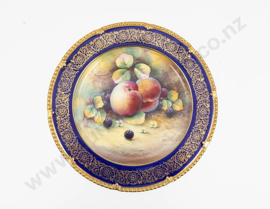 Paragon Plate Hand Painted with Fruits Signed A Hollond 27cm Dia Image 1++