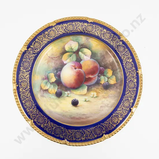 Paragon Plate Hand Painted with Fruits Signed A Hollond 27cm Dia