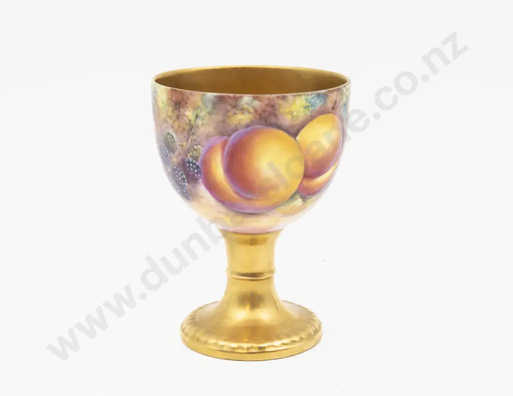 Hand Painted Delany Fruits Goblet Signed G Delany 12.5cm H Image 1++