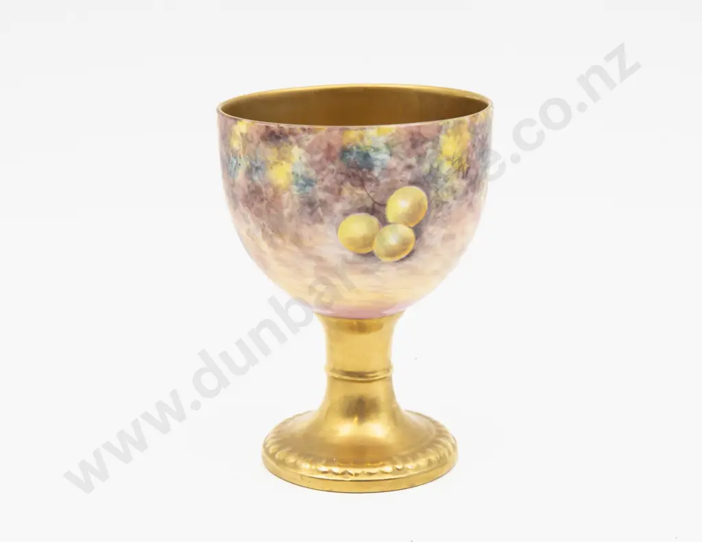 Hand Painted Delany Fruits Goblet Signed G Delany 12.5cm H Image 1++