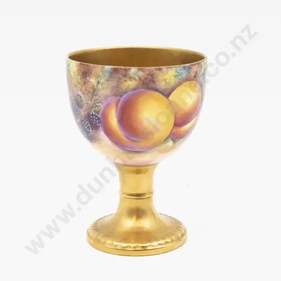 Hand Painted Delany Fruits Goblet Signed G Delany 12.5cm H