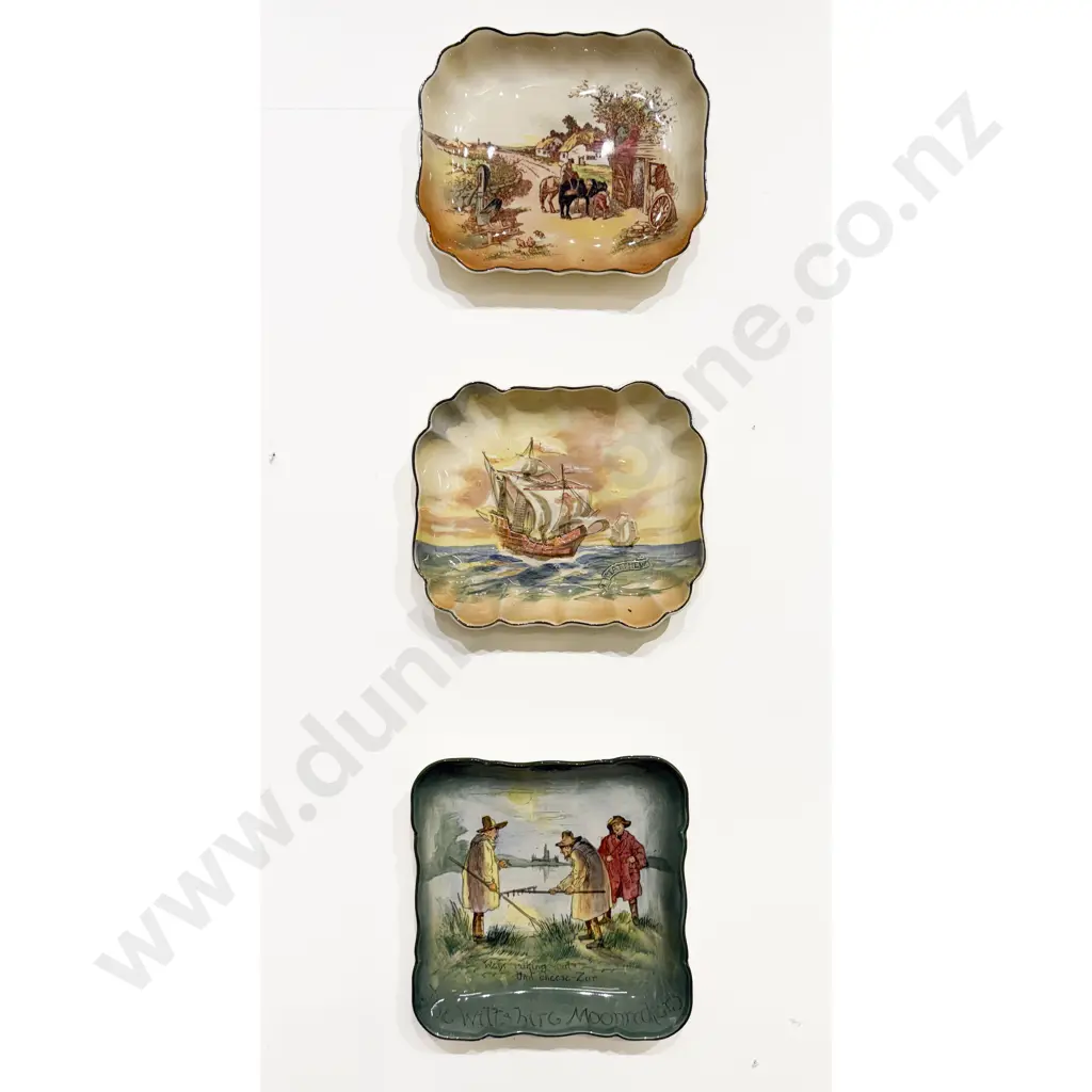 Three Varying Royal Doulton Series Ware Squared Serving Dishes 23cm L Image 1++