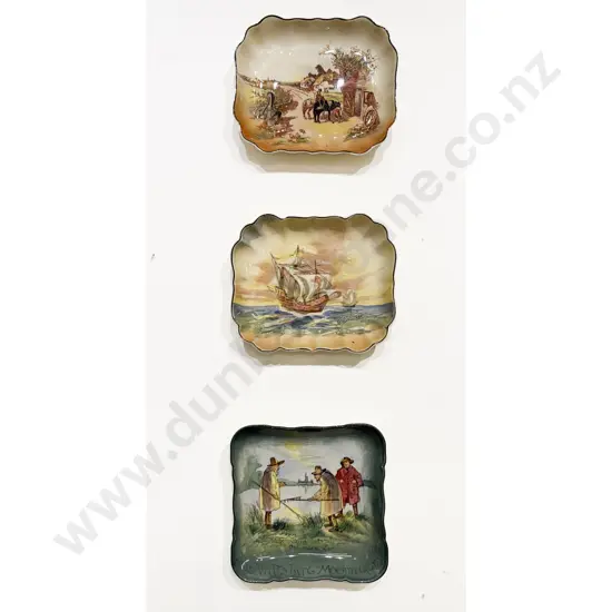 Three Varying Royal Doulton Series Ware Squared Serving Dishes 23cm L