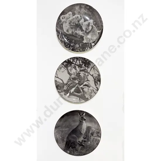 Three Royal Doulton Australian Series Head Rack Plates Koala Kookaburra Kangaroo