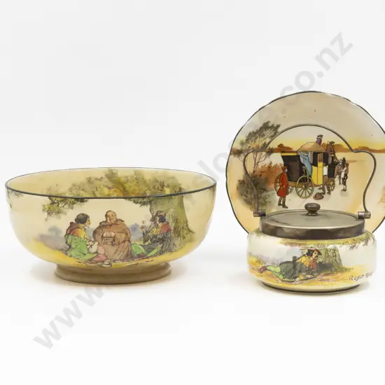 RD "Under The Greenwood Tree" Series Fruit Bowl Preserve Pot & Coaching Scene Dish