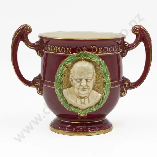 Burleigh Ware Churchill & Roosevelt Loving Cup 17.5cm H