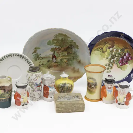 Assorted Porcelain & Pottery with Character Jugs