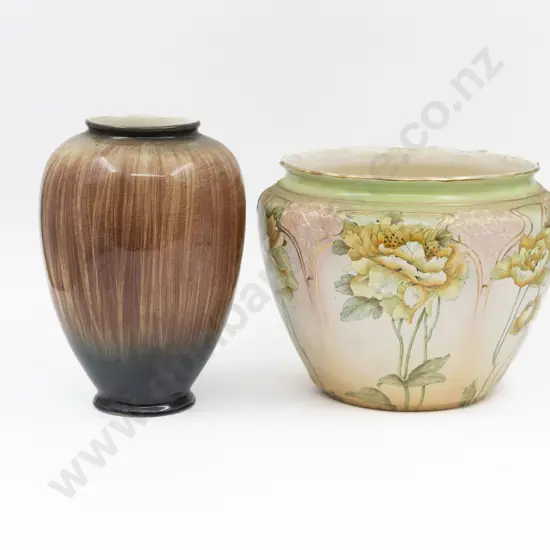 Late Victorian Fancy Jardiniere with Beswick Vase
