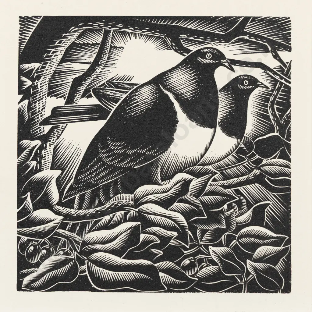 E Mervyn Taylor - Bush Pigeons Image 1++