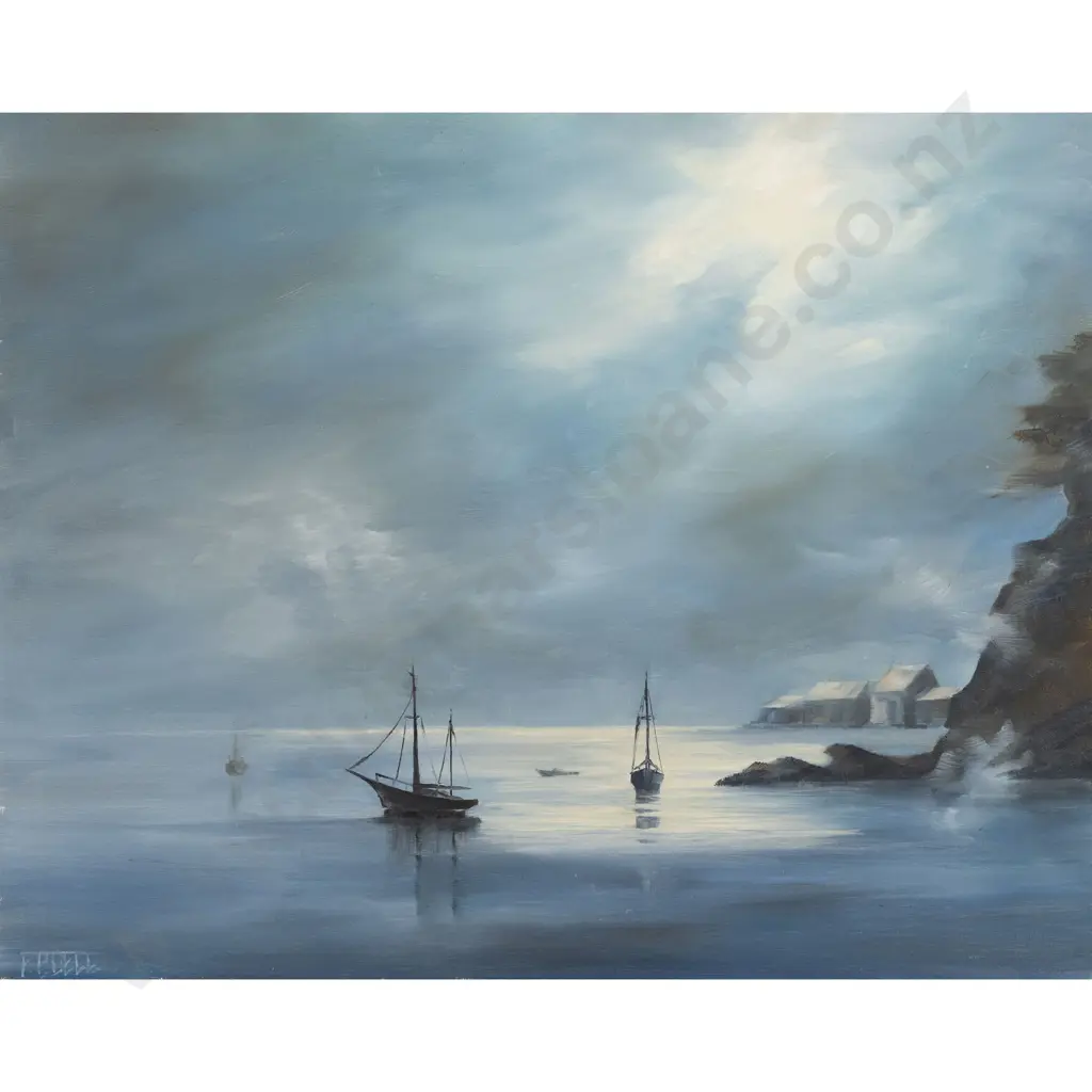 Frank Dell - Rising Mist - Whangaroa Harbour (Unframed) Image 1++