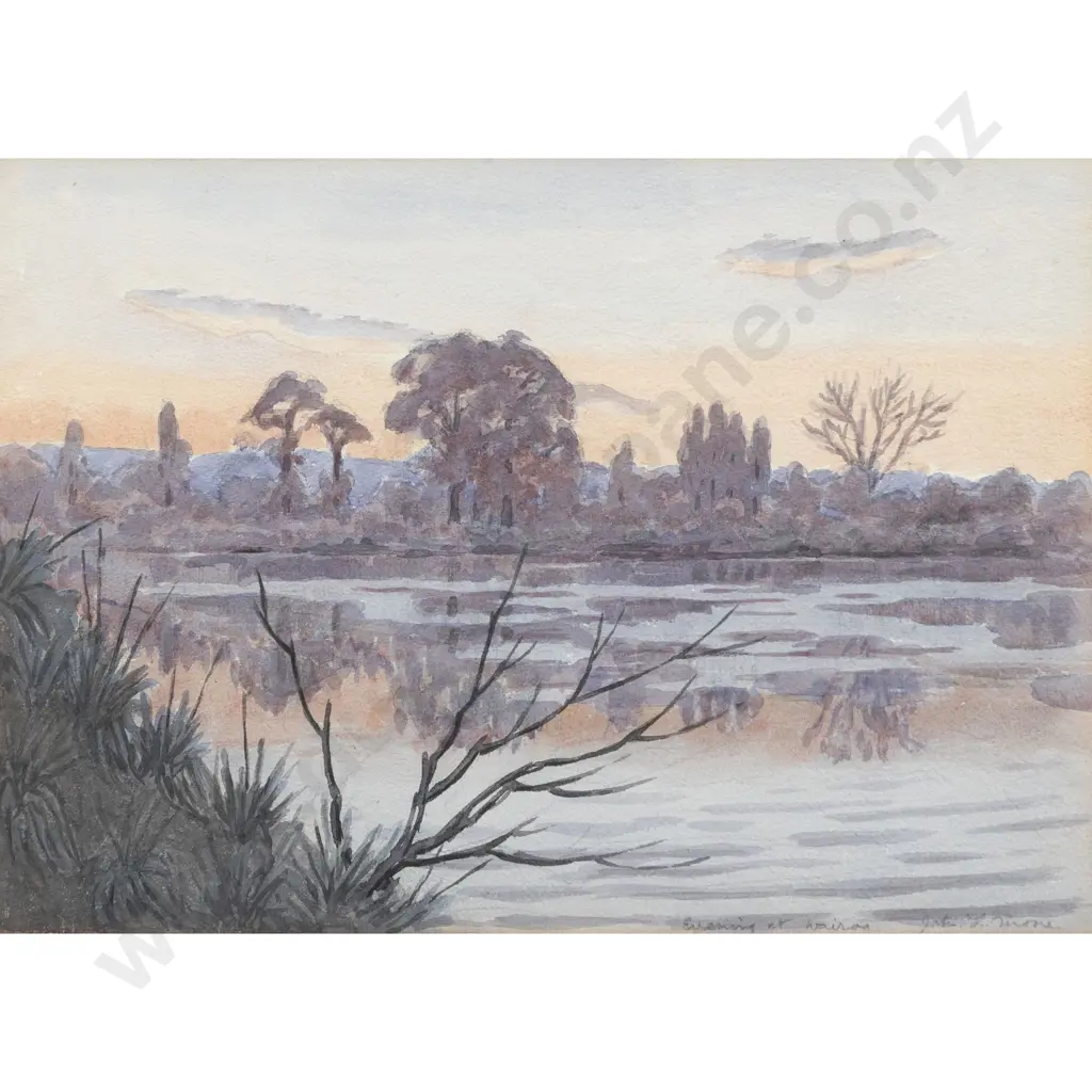 John Lysaght Moore - Evening at Wairoa Image 1++