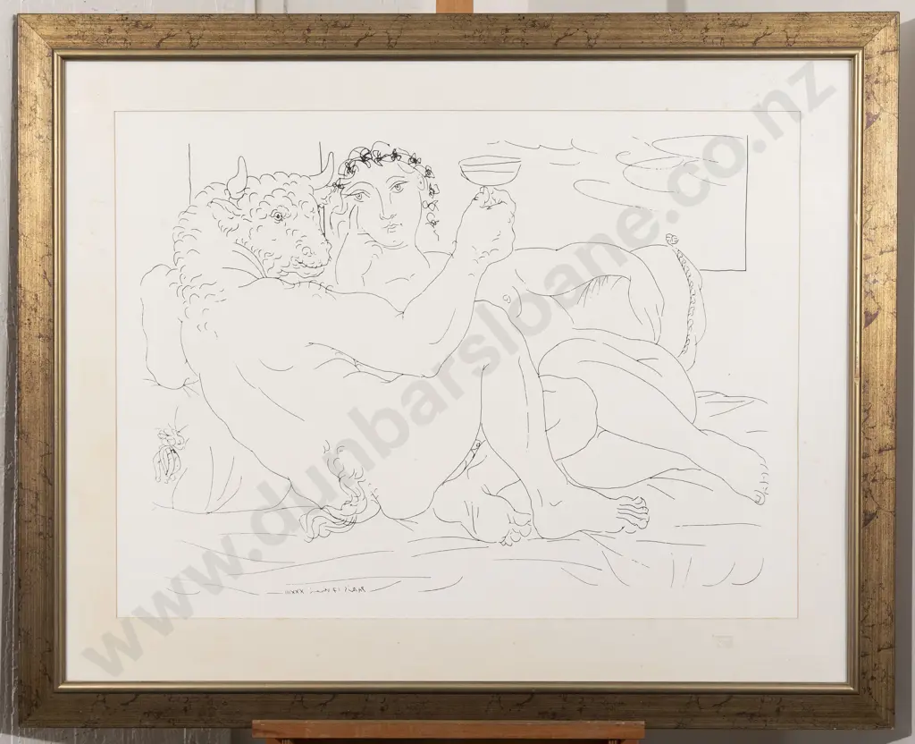 After Pablo Picasso - Minotaure - une Coupe à la Main - et jeune Femme - from La Suite Vollard Image 1++