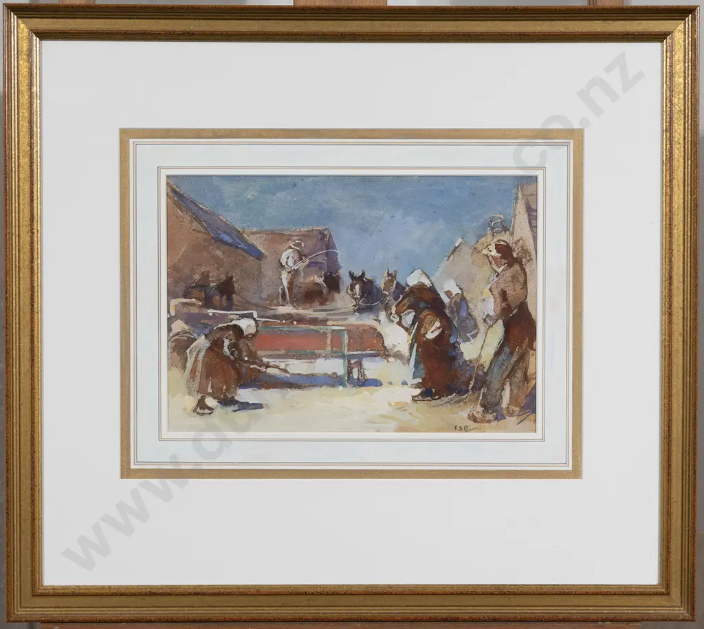 Esther Studholme Hope (1885 - 1975) - Breton Village Scene Image 1++