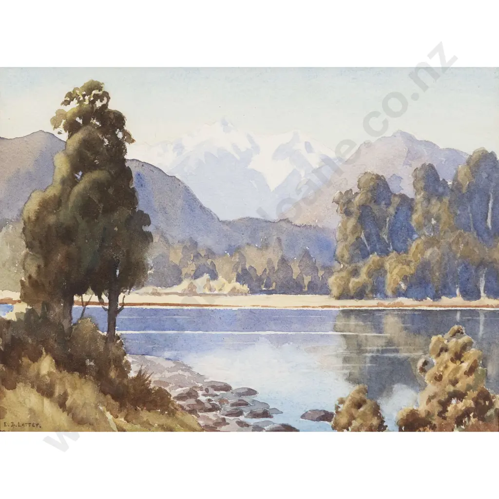 E B Lattey - Lake Mapourika Image 1++