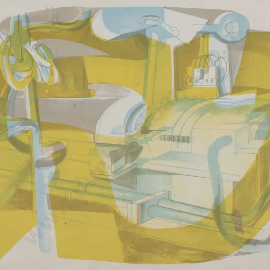 Louise Henderson (1902 - 1994) - On 'Southern Cross' Engine Room