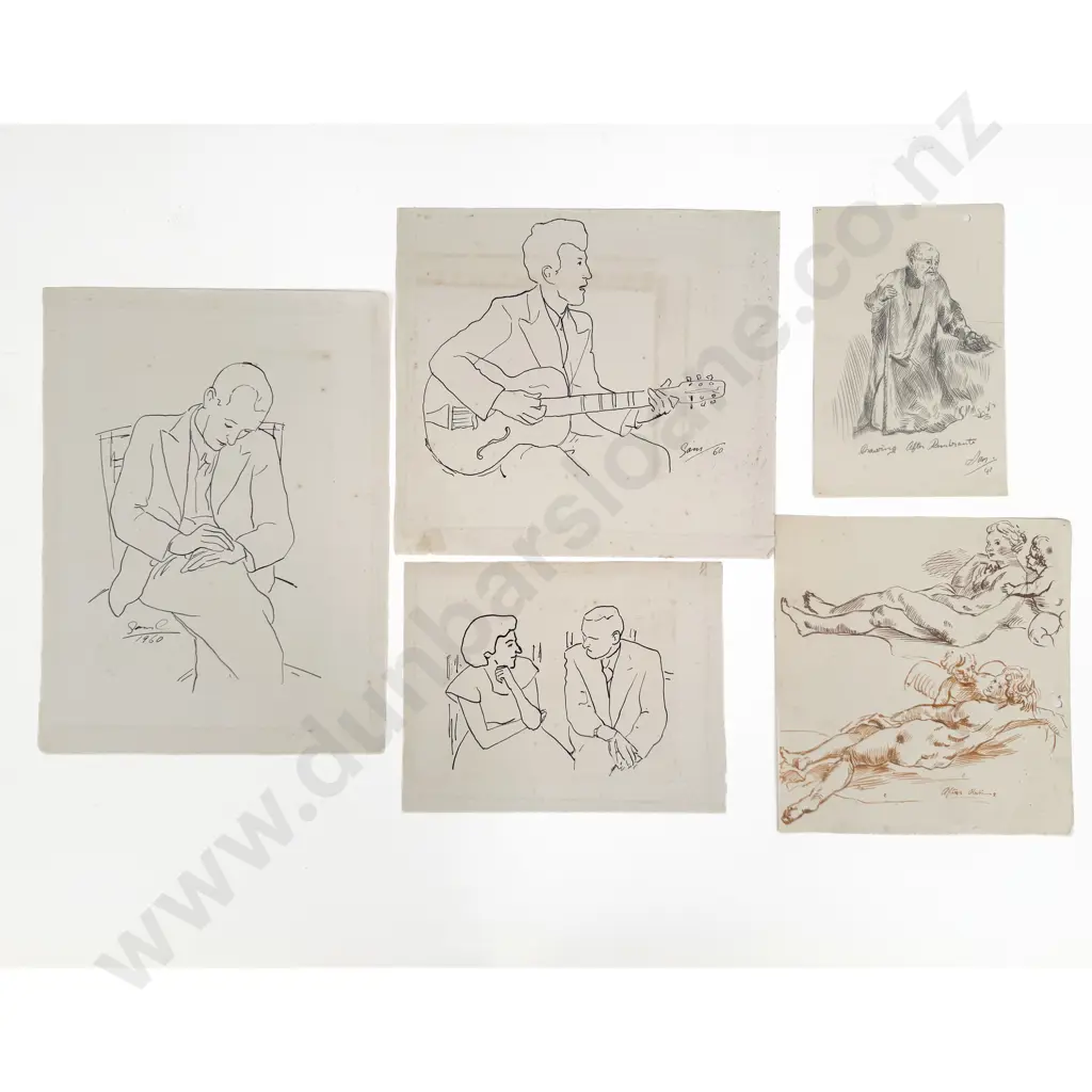 Sam Cairncross (1913 - 76) - Eight Sketches (unframed) Image 1++