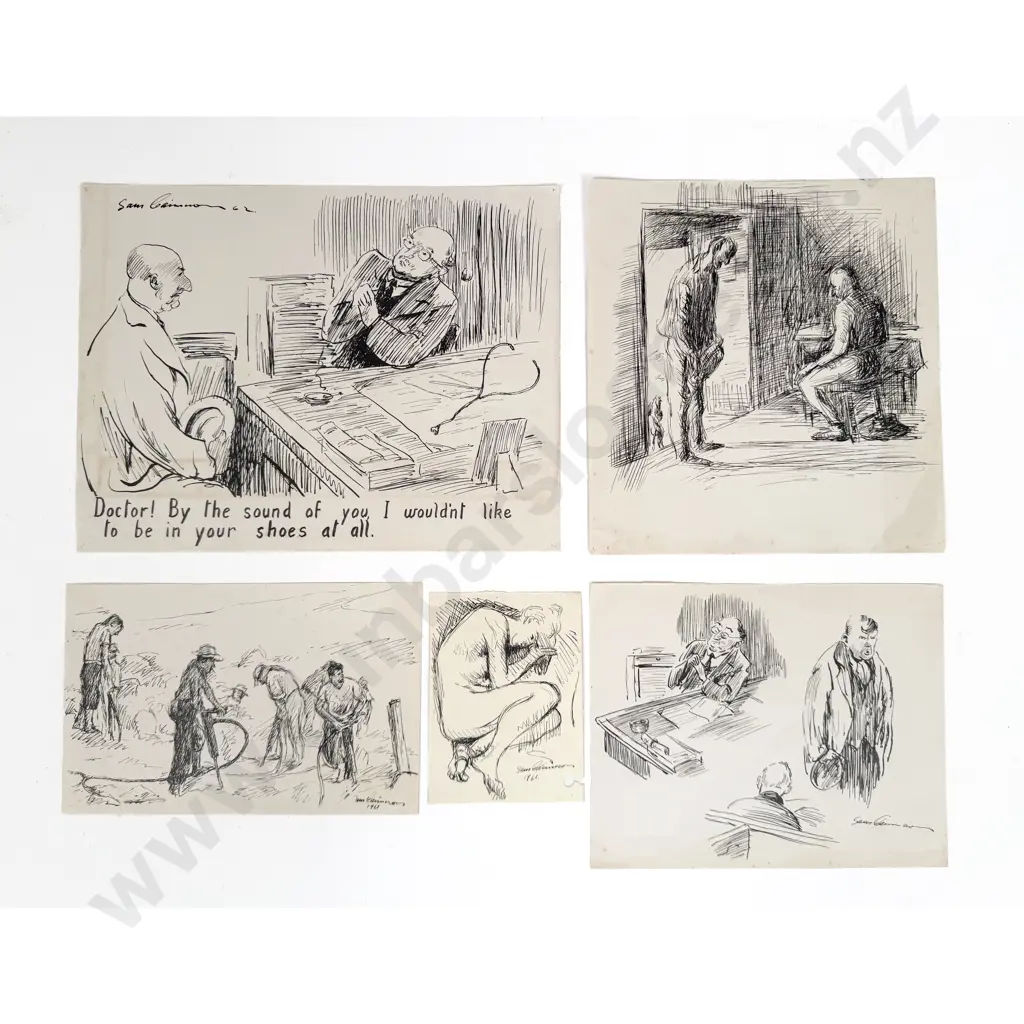 Sam Cairncross (1913 - 76) - Seven Sketches (unframed) Image 1++