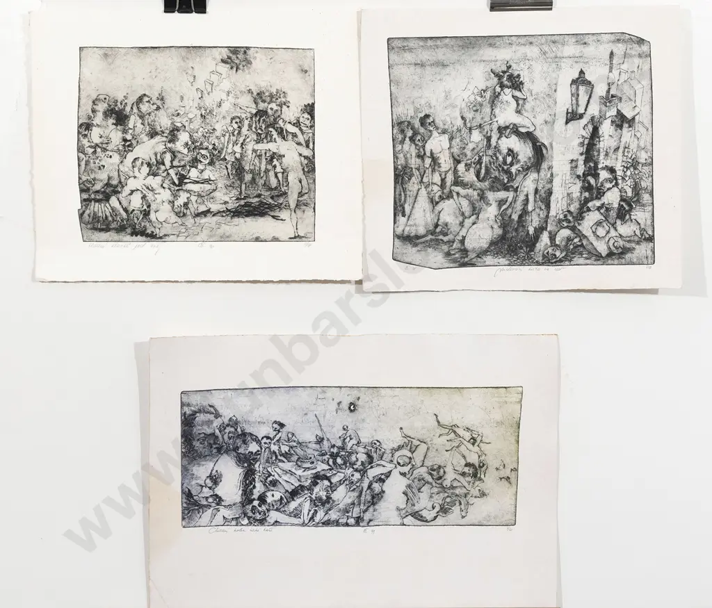Mikulas Cacara (Czech) - Five Etchings (Unframed) Image 1++