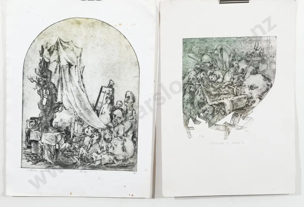 Mikulas Cacara (Czech) - Five Etchings (Unframed) Image 1++