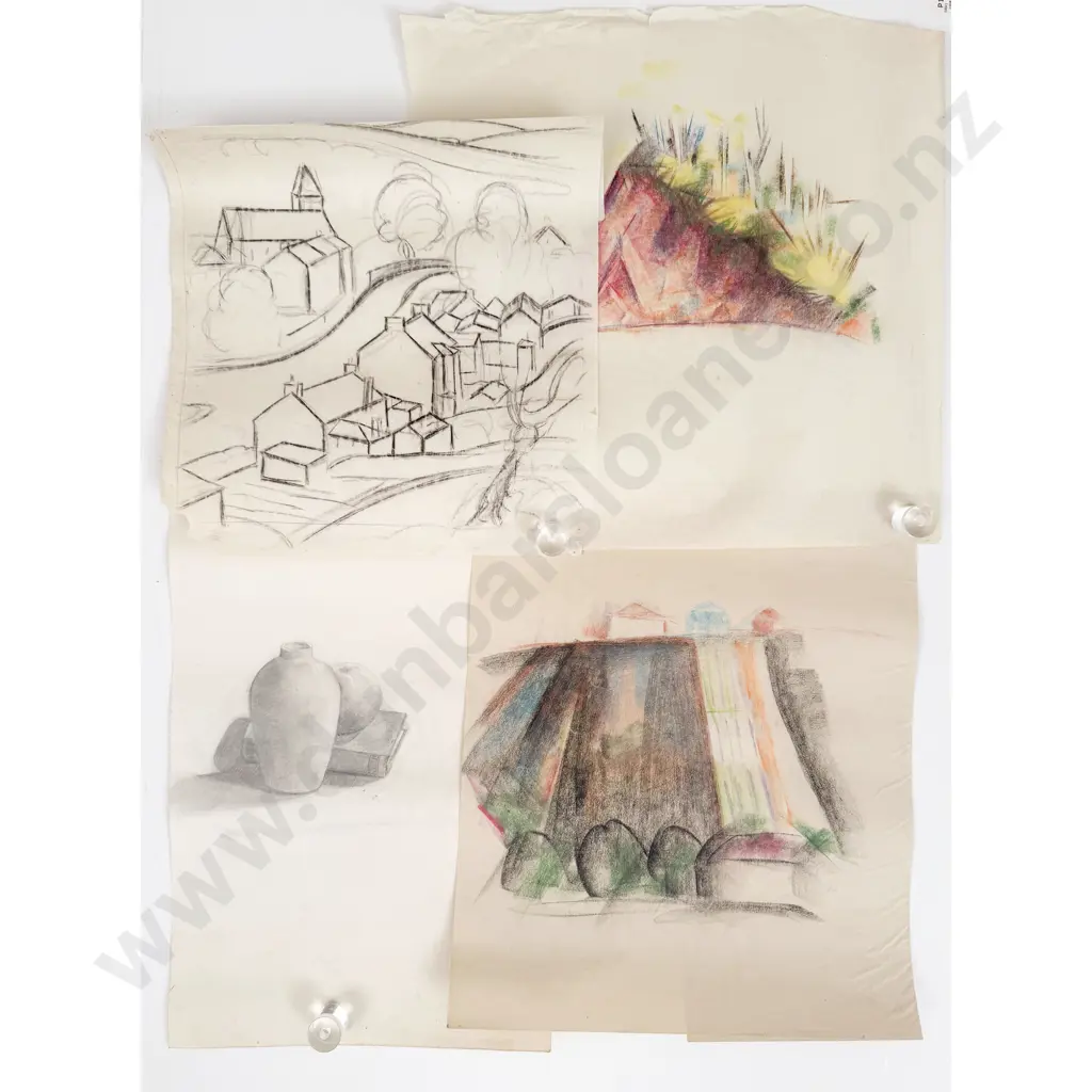 John Weeks (1888 - 1965) - 9 Assorted Sketchbook Studies Image 1++