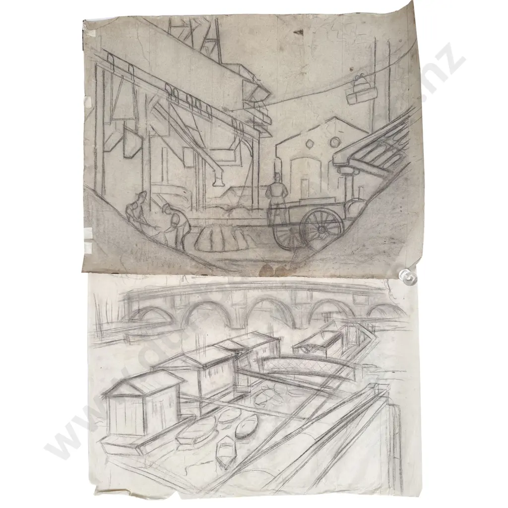 John Weeks - 9 Assorted Sketchbook Studies Image 1++