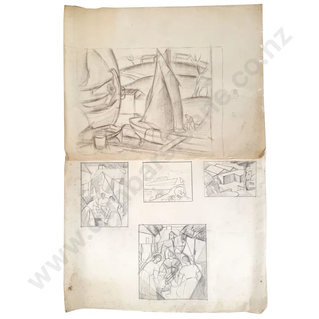 John Weeks - 9 Assorted Sketchbook Studies Image 1++