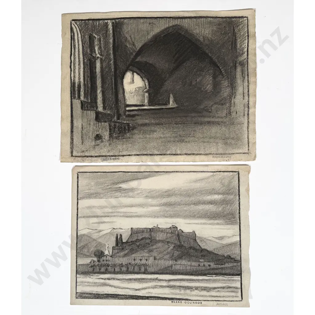 John Weeks (1888-1965) - Two studies of Antibes Image 1++