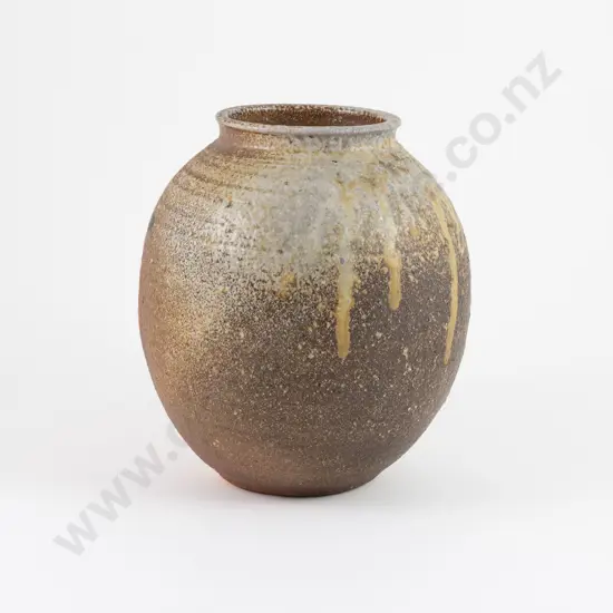 Large Estelle Martin Semi-Glazed Ovoid Form Vase