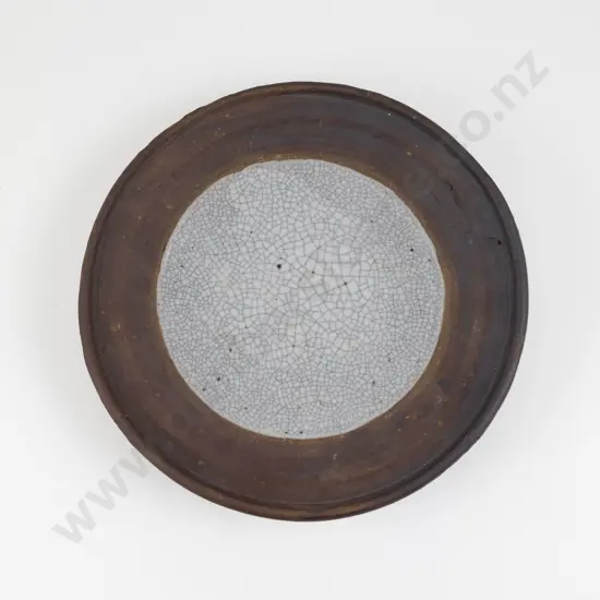 NZ Pottery Crackle Glaze Plate