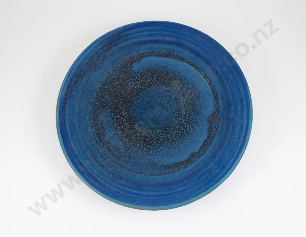 NZ Pottery Blue Glaze Table Dish Image 1++
