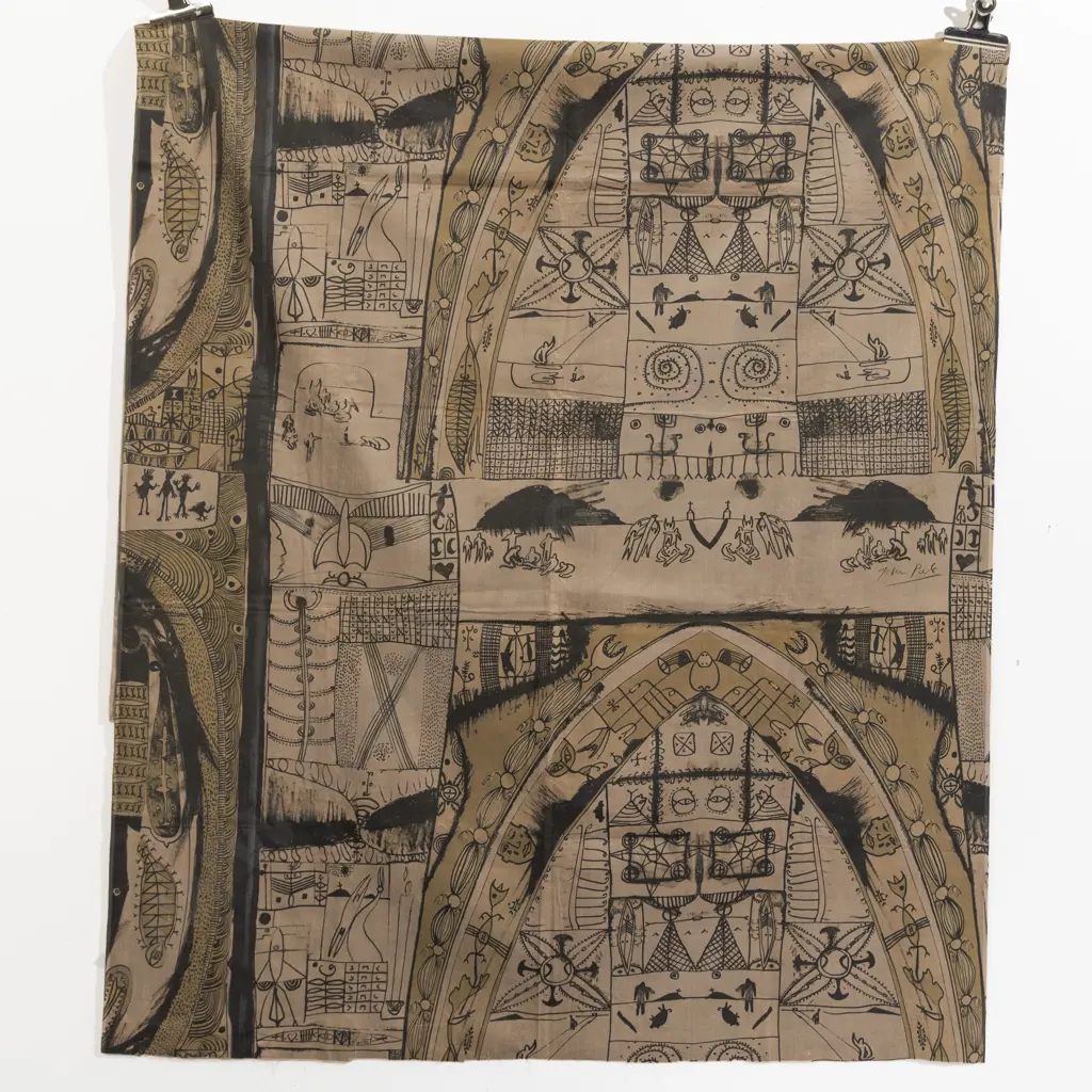 John Pule and Doris de Pont Screenprinted Cotton Corduroy Image 1++