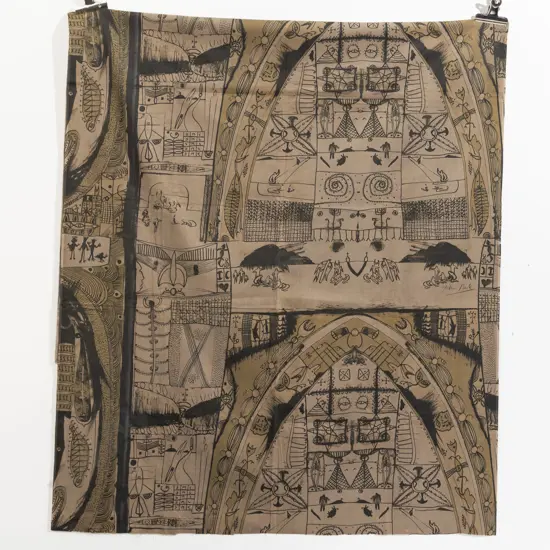 John Pule and Doris de Pont Screenprinted Cotton Corduroy