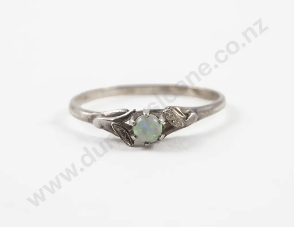 S/S Single Stone Opal Ring Image 1++
