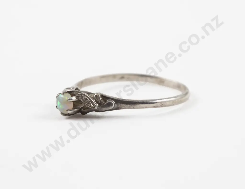 S/S Single Stone Opal Ring Image 1++