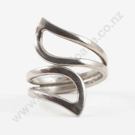 S/S Fancy Double Band Ring