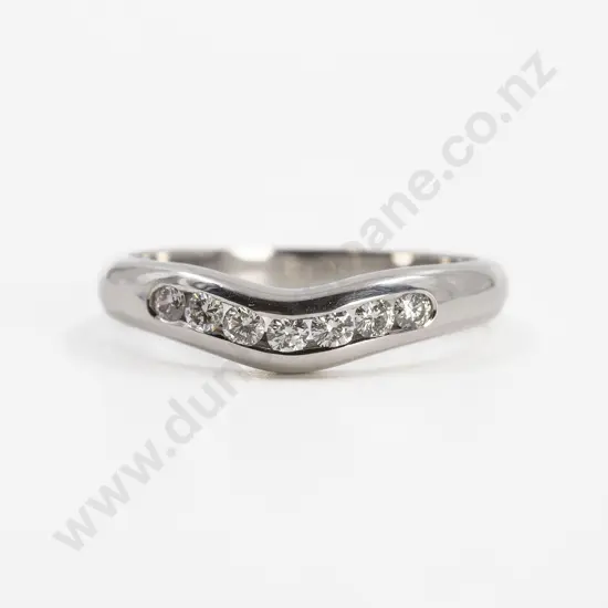 18ct White Gold Seven Stone Diamond Curve Band