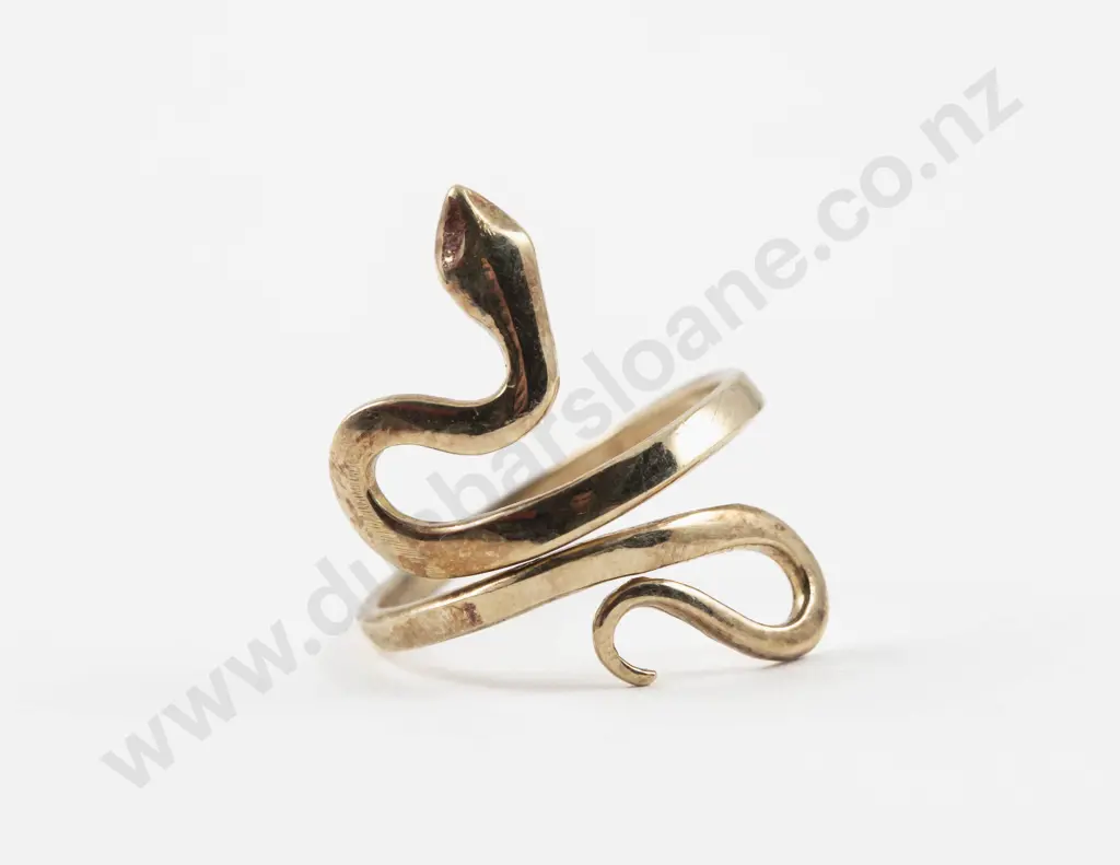 .925 Silver Gilt Fancy Snake Ring Image 1++