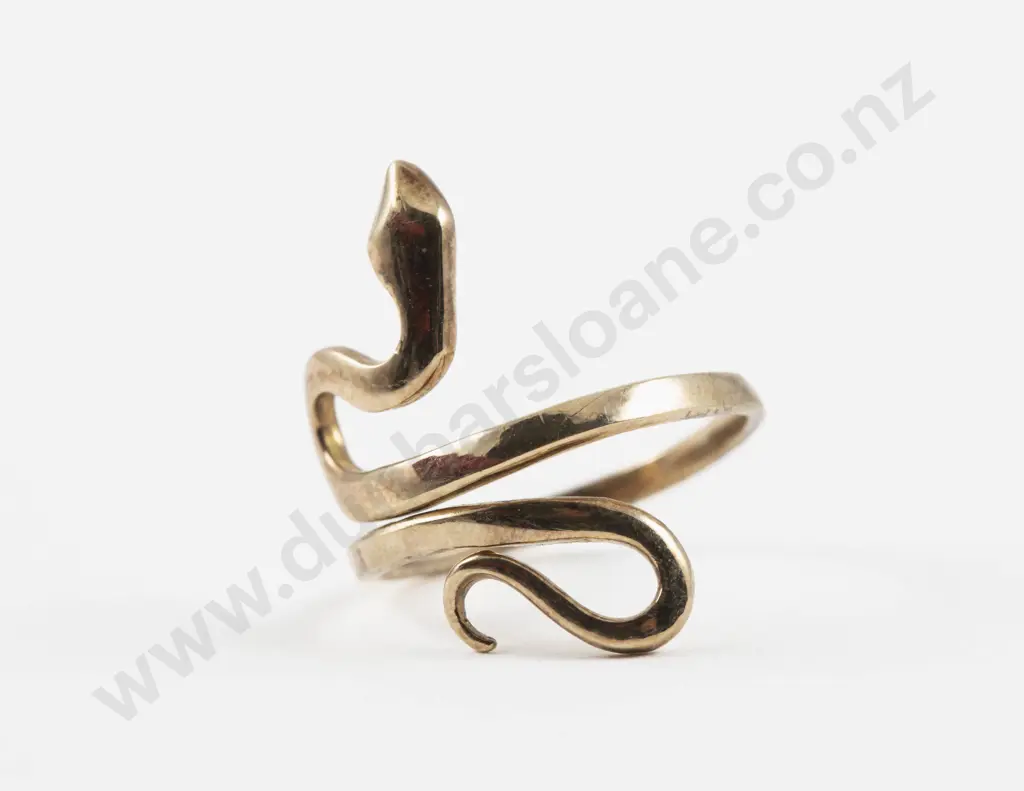 .925 Silver Gilt Fancy Snake Ring Image 1++