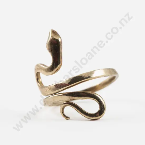 .925 Silver Gilt Fancy Snake Ring