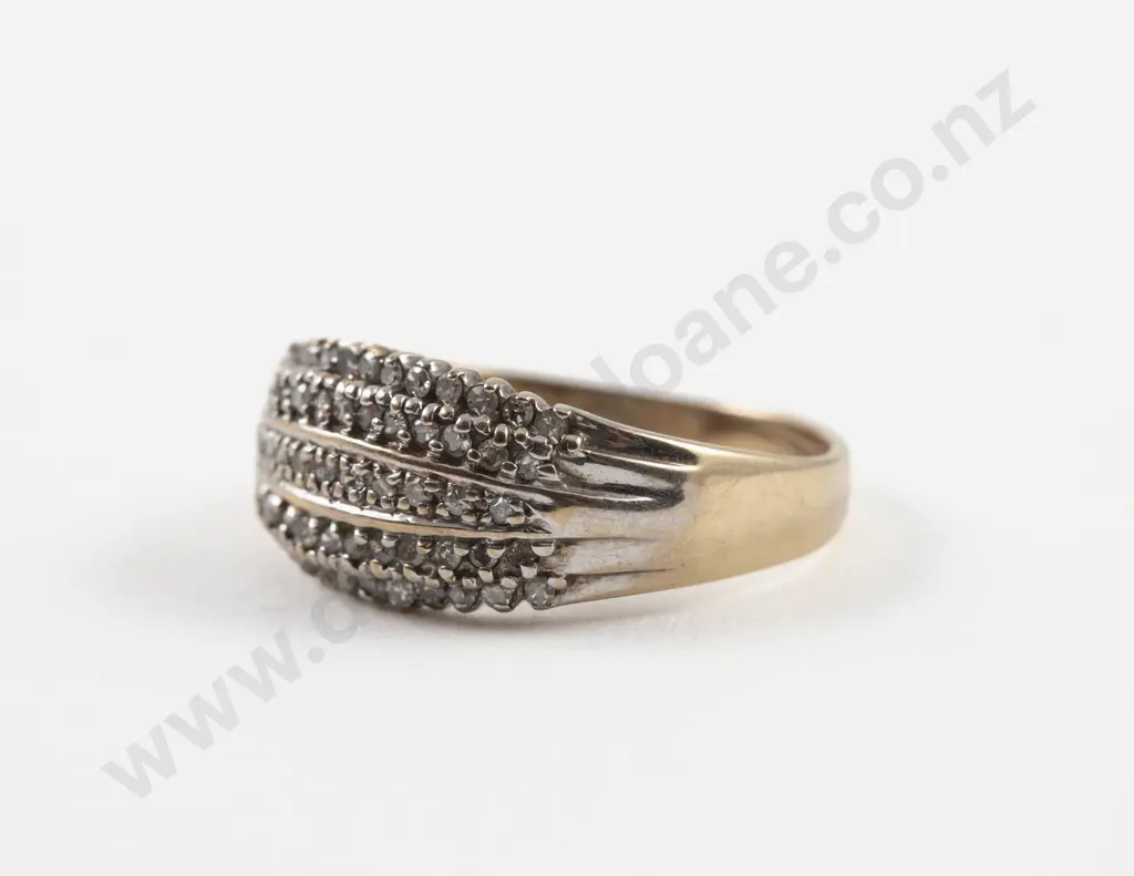 9ct 58Stone Diamond Band Ring Image 1++